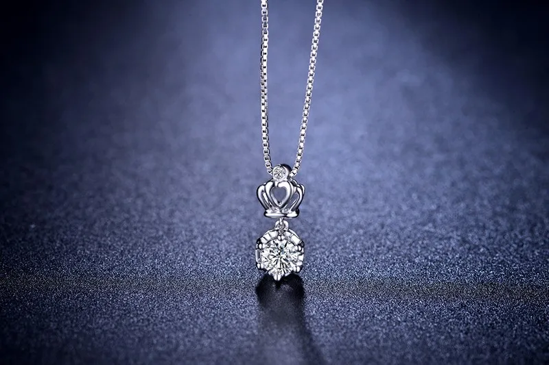 ZOCAI Crown 1,0 карат G/VS2 Certified Diamond Pendant in 18 К из белого золота (Au750) С 18 К белого золота цепи Цепочки и ожерелья D80066T_1