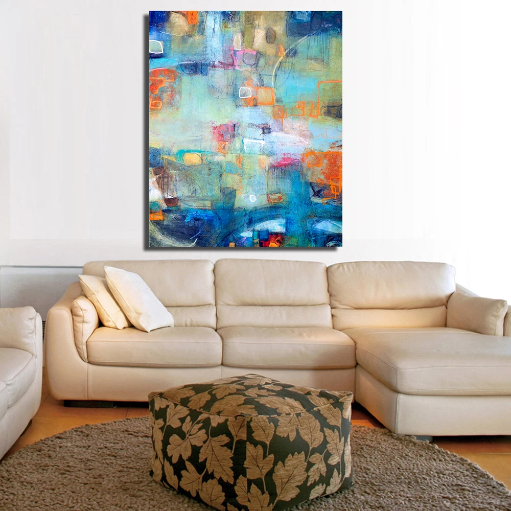 QKART Artwork Painting Crazy Love Abstact Oil Painting on Canvas Wall