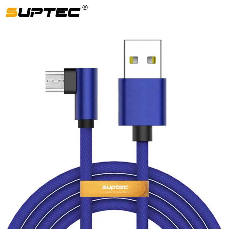 SUPTEC 90 градусов Micro USB кабель 2A Быстрая зарядка данных Шнур зарядное устройство для huawei LG samsung мобильный телефон usb зарядный шнур