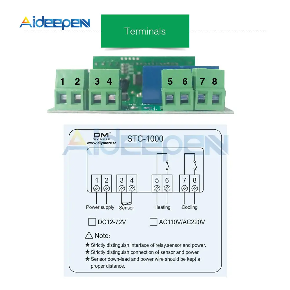 STC-3000 STC-1000 STC-100 Температура Управление; 12V 24V 110 V-220 V светодиодный цифровой терморегулятор Термостат Управление+ NTC Сенсор