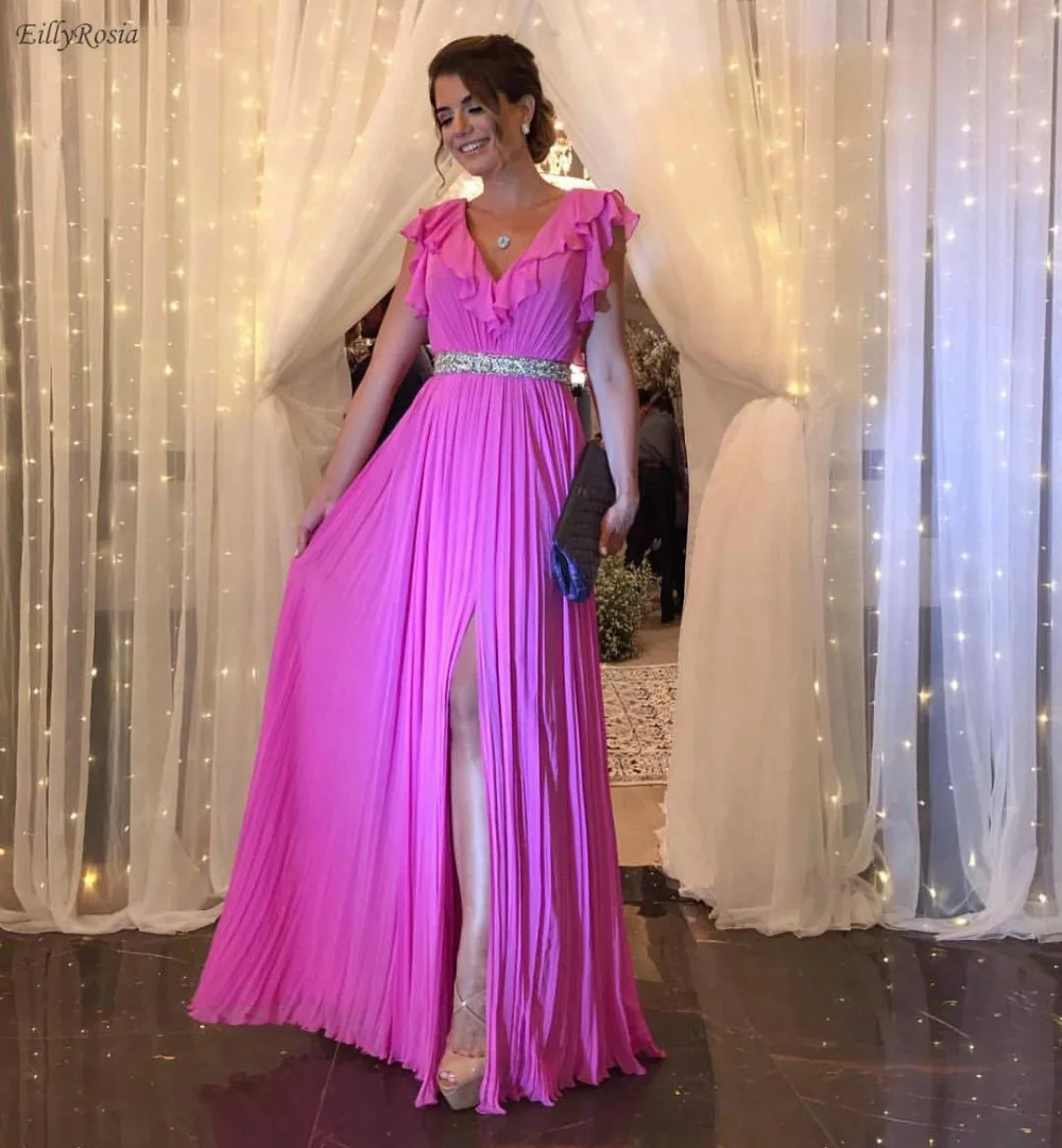 Шифоновое Платье Фуксия Купить