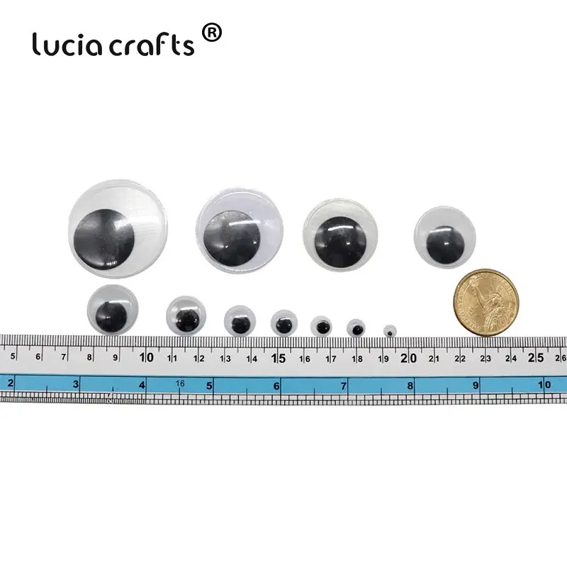 Plastic Toy Eyes 5/7/8/10/12/15/20/25/30/35/40mm Wiggly Googly With Self-adhesive For Toy Accessory K0804