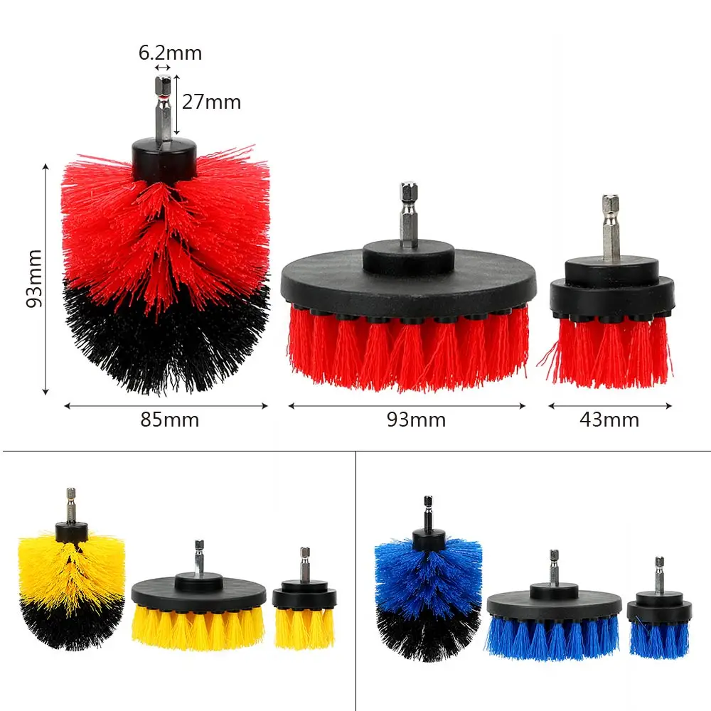3 шт./компл. сверла поломоечных щеток, набор, автомобильные инструменты Щетка для плиток автомобиль Лодка на колесах ванна по уходу за автомобилем инструмент для очистки жесткие щетинки чистки и Мойки автомобиля