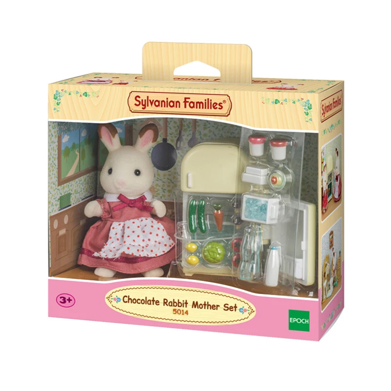 Sylvanian Families кукольный домик мебель фигурка игрушки куклы шоколадный кролик мама холодильник набор#5014