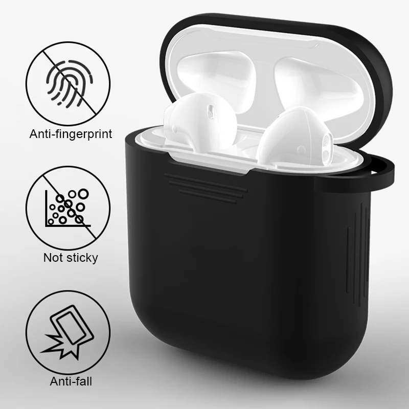 IQD для AirPods чехол Защитный силиконовый брелок противоударный Для Apple AirPod 2& 1 чехол для зарядки аксессуары премиум-набор кожи