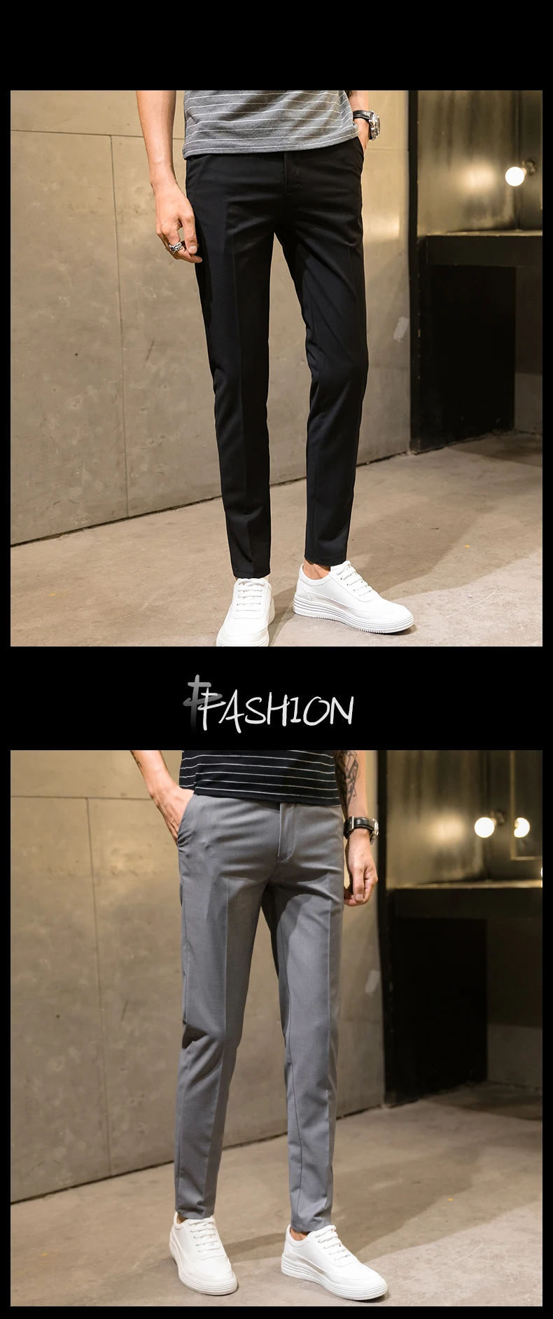 Однотонная одежда мужская формальная костюм брюки Slim Fit Бизнес Man Брюки Размеры 28-36 Молодежные мужские рабочие брюки