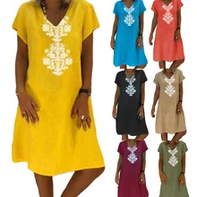 Летние платья Robe Femme Ete пляжные хиппи бохо размера плюс платья для женщин 4xl 5xl линия Sukienka льняная одежда из хлопка