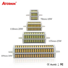 78 118 135 189 мм R7S светодиодный Диод прожекторная Лампа 220V 10W 20W 25W 30W лампа светодиодный R7S прожектор SMD 5730 High Lumen без мерцания