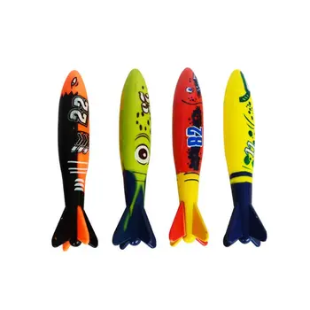 

4Pcs Cute Throwing Torpedo Baby Bath Toy Bathroom Plastic Kids Bathtub Swimming Pool Diving Bathing Playing Tools Children Gift