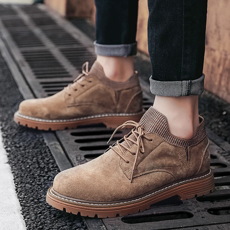 

2019 New Arrival Spring Autumn Boots Men Suede Leather Unisex Style Fashion Male Work Shoes Lover Martin Boot Genuine Leather