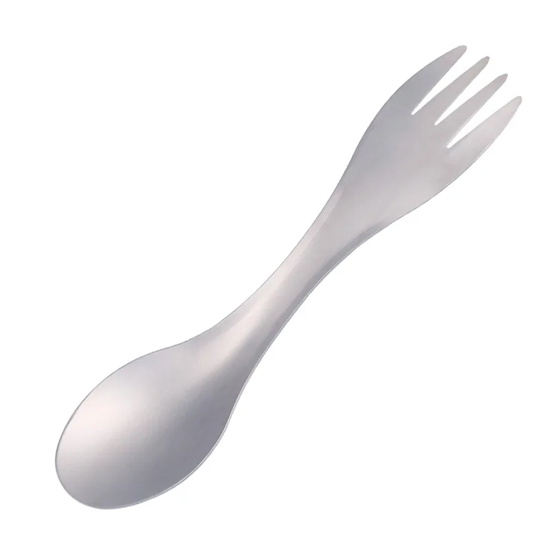Deemount cuchara tenedor 2 en 1 ultraligero 18 gramos de aleación de titanio vajilla para el ciclismo al aire libre Camping Picnic Catering cena servicio