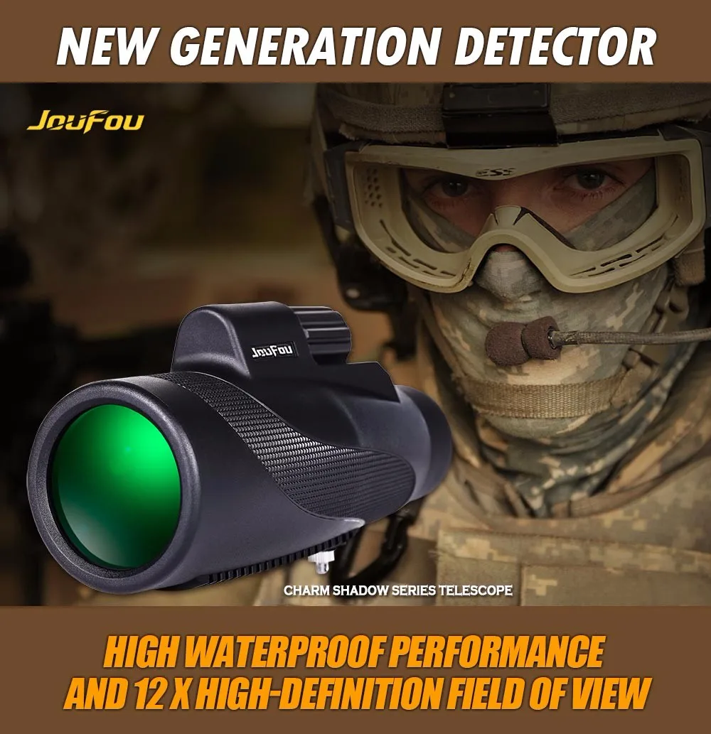 JouFou CharmShadow 12X50 Monocular High definition Fleld of view high waterproof performance BAK4 Prism Mini Monocular Telescope (3)