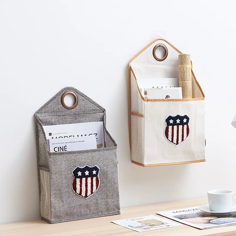 

Wall hanging bag cotton art door INS dormitory collection artifacts headside magazine reading store bag