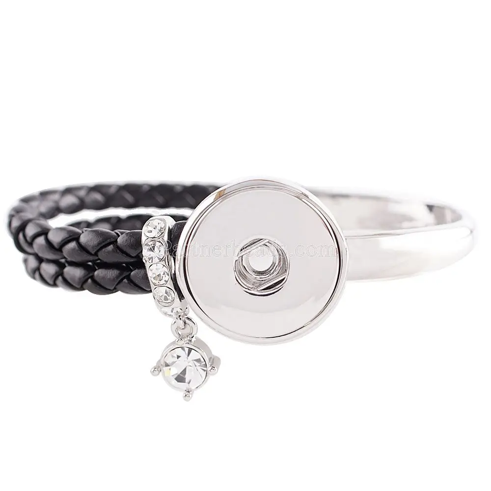

Partnerbeads Hot Sale Snap Bracelet Fashion DIY Charms Bracelet&Bangles Snap Buttons Jewelry Angel Bracelet Silver KC0605