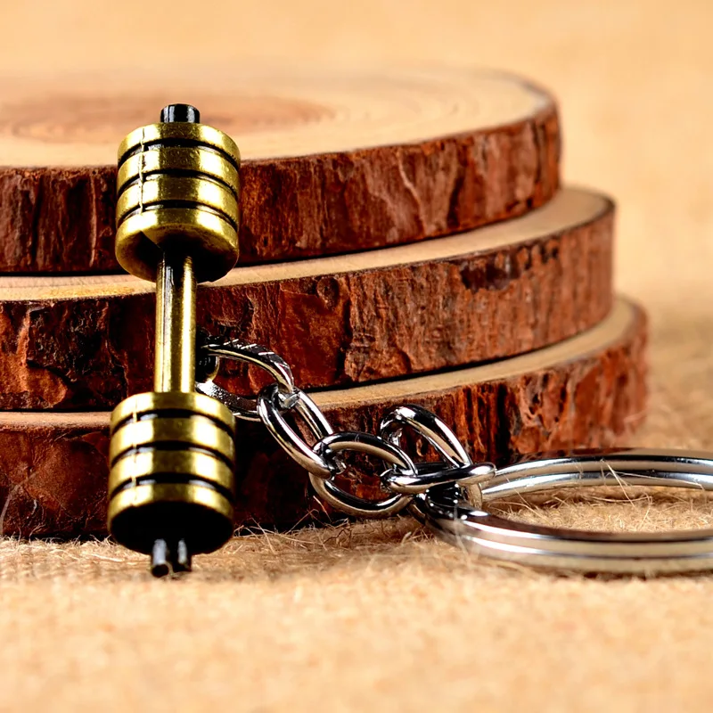 Hot Sale Barbell dumbbell fitness jewelery Key Chain car