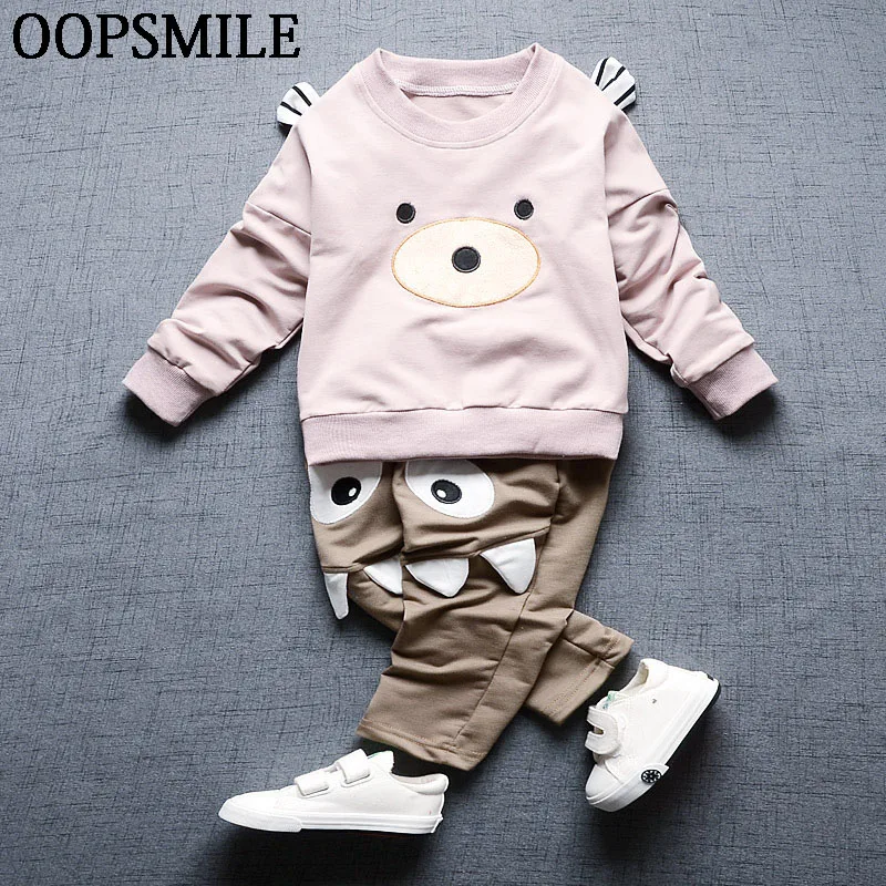 

conjunto roupas de bebe Autumn Spring Baby's Sets Cartoon Bear Sweatshirts T-shirts + Casual Pant Boys Kids Two Pieces Suits