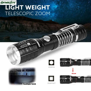

DC 5 Shining Hot Selling Drop Shipping CREE XML Q5 LED 18650 Flashlight Torch Lamp Zoomable Focus
