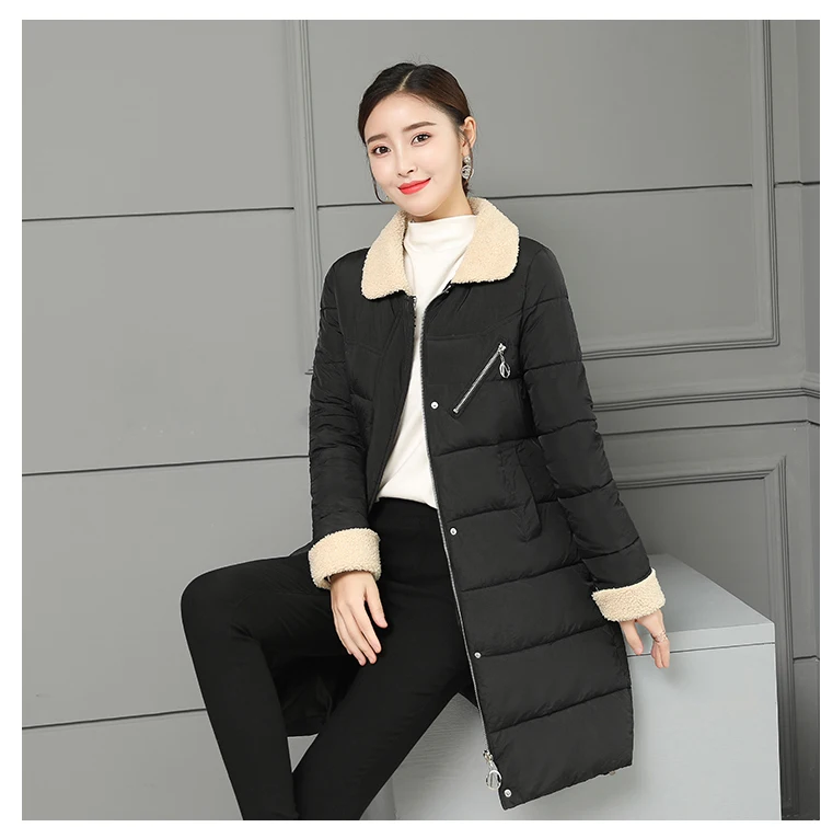 Women Jacket Winter Coats Long Outwear Jackets Cotton Padded Clothing Zipper Warm Winter Jacket 2018 Korean Ladies Coat CH642 (11)