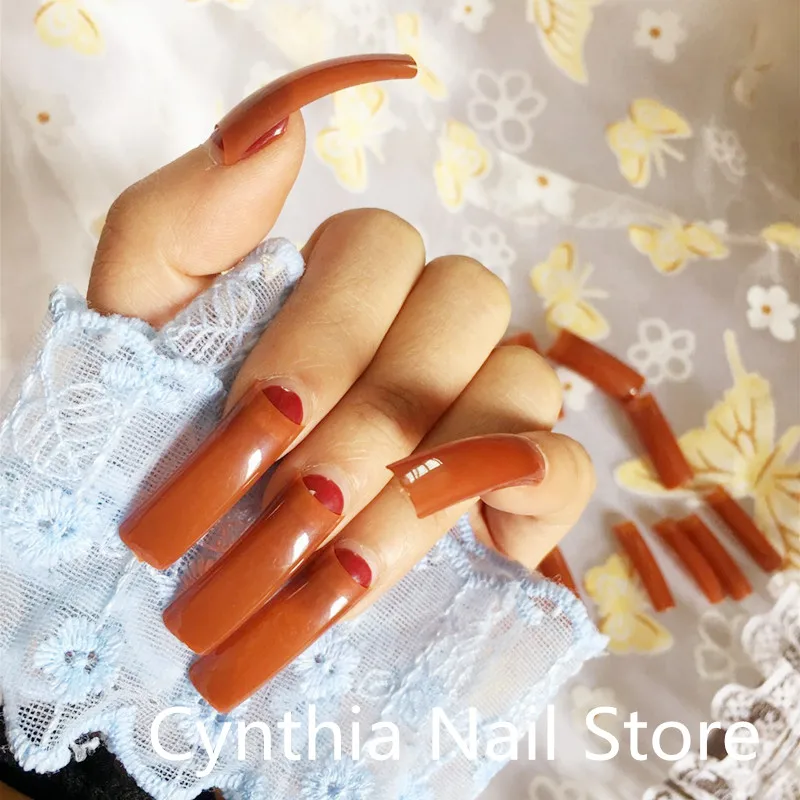 

100pcs Overhead Manicure Capsule Ongle Exaggerated Nails Detachable Fake Nails French Tips Overlong nail Girls Daily dressing