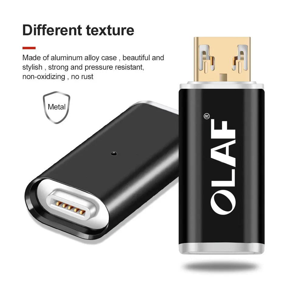 LED Light Magnetic Adapter Transfer Connector Magnetic Micro USB Connector Adapter IOS Android Type-C Magnetic Adapter USB TypeC