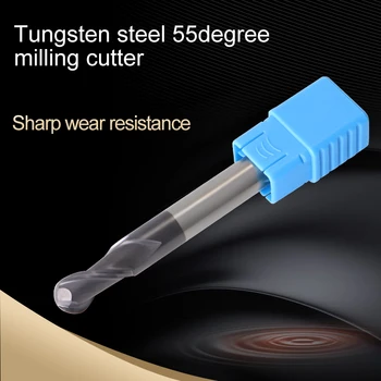 

Augusttools Ball Nose End Mill HRC55 2 Flute Alloy Carbide Tungsten Steel Milling Cutter Sprial Bit End Mill Metal Cutter Tools
