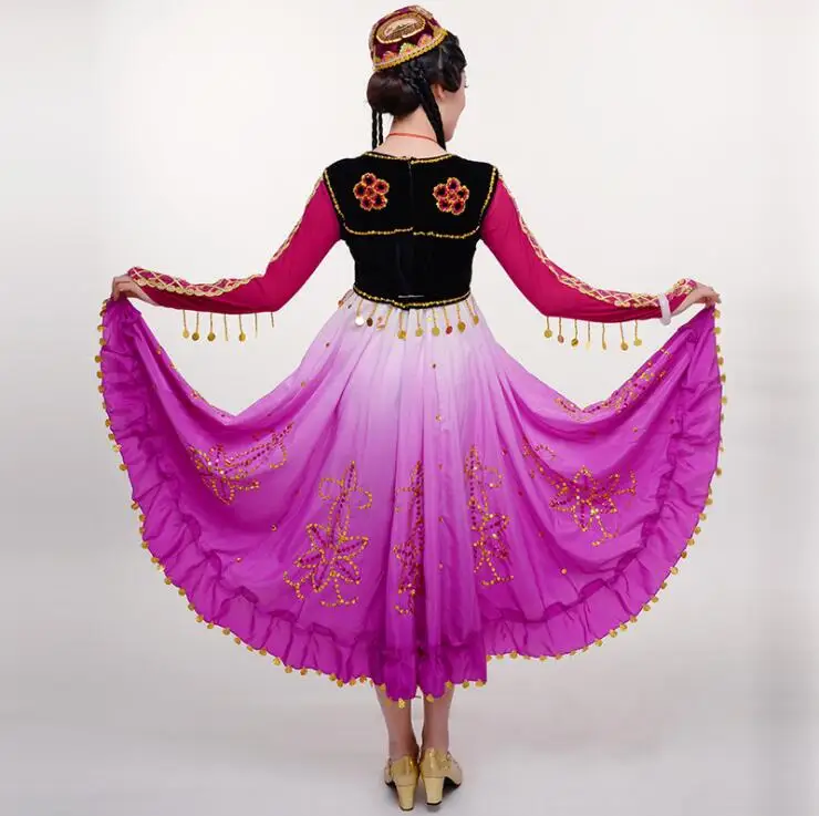 

New Xinjiang dress women's clothing / minority dance costumes / Uyghur costume square dance