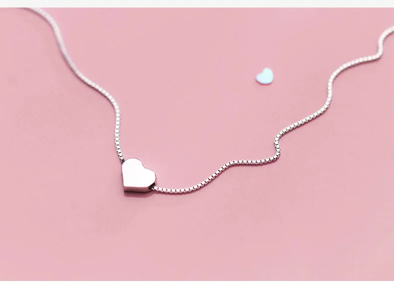 MloveAcc 925 пробы Серебряное ожерелье в виде сердца и подвеска простые роскошные ожерелья для женщин модные ювелирные изделия ожерелье бижутерия