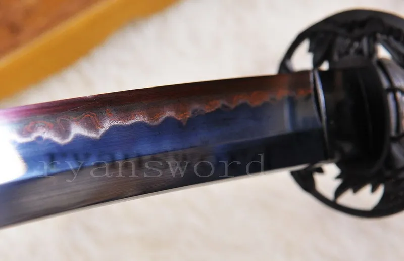 Высокое качество Черный сложенный стальной SANMAI глина закаленный японский меч катана