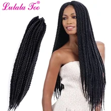 24 дюйма крючком коробка косы накладные волосы, на крючках, косички, синтетические косички, волосы объемной# 1B/1/2, синего и коричневого цветов бордовый