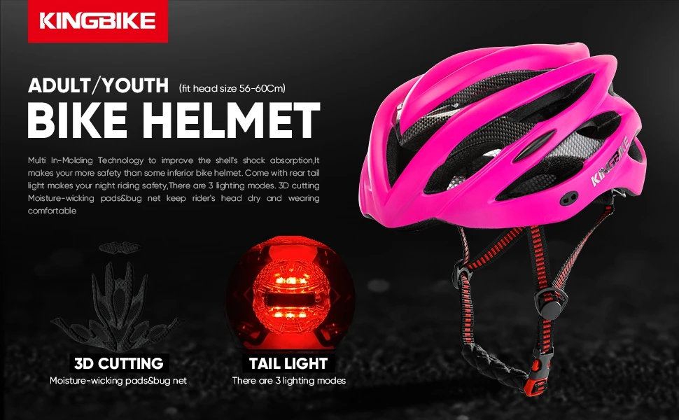 KINGBIKE велосипедный шлем велосипедного шлема дорожный велосипед для мужчин и женщин Casco Ciclismo горный велосипед Ultralight интегрально-Формованный со световыми велосипедными шлемами