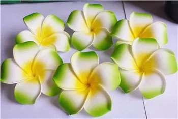 

20 Green Foam Hawaiian Plumeria flower Frangipani Flower bridal hair clip 6cm