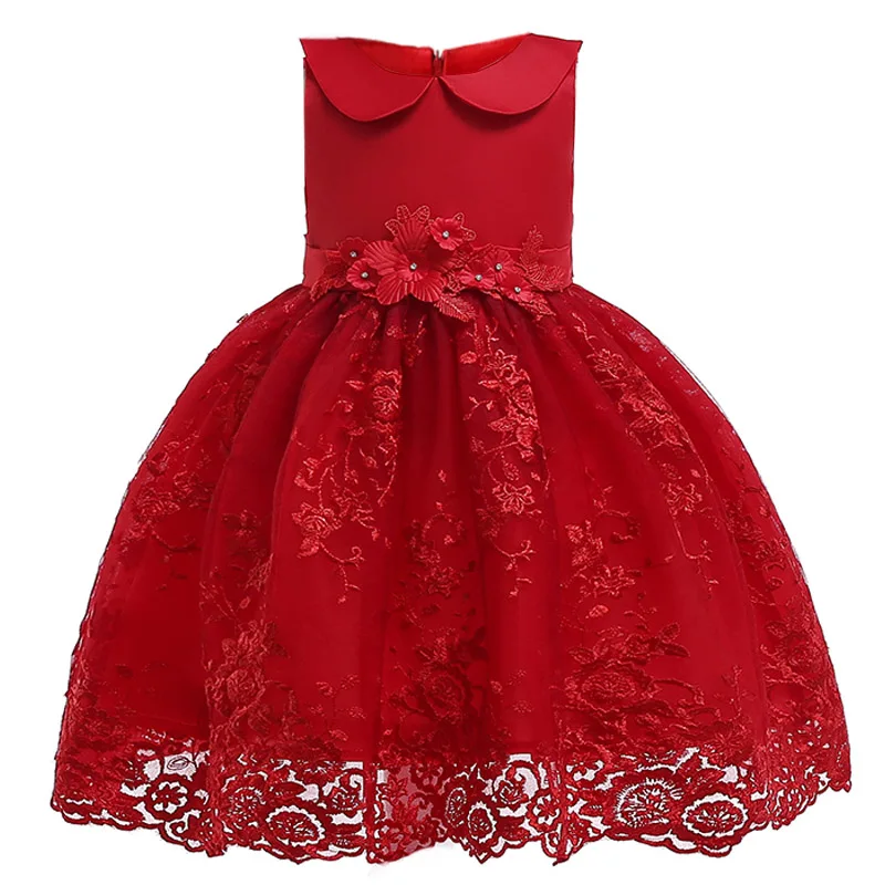 

New girl flower princess dress party girl summer dress children wedding clothes birthday baby dress 1-5 years baby girl clothes