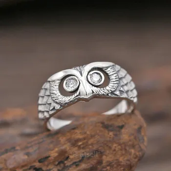 

Vintage 925 Silver Mini Owl Rings Chic Women Rings US Ring Size 6 7 8 9 10 for Women Mother's Day Gift Jewelry