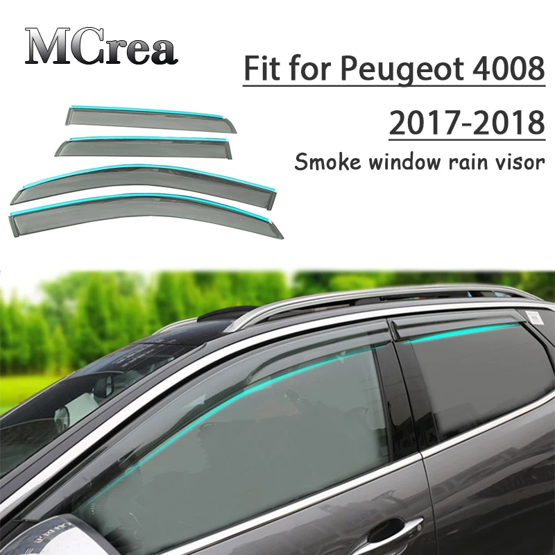 MCrea ABS 4 шт. автомобильный Стайлинг Дымовое окно Защита от солнца и дождя козырьки для peugeot 4008 аксессуары