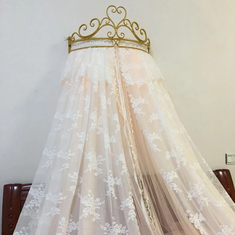 gold European crown bed curtain shelf