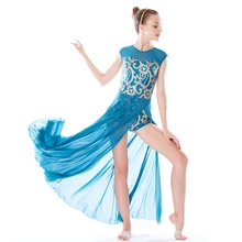 MiDee элегантные платье макси лирические танцевальные костюмы современная одежда для бальных танцев катание гимнастическое трико этап конкурса одежда