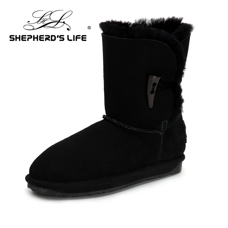 

SHEPHERD'S LIFE SHEEPSKIN DOUBLE FACE CLASSIC BOOTS WITH HORN BUCKLE