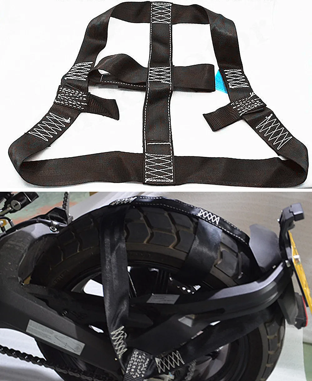 Universal Blcak Motorcycle REAR Wheel Handlebar Transport Bar Tie Down