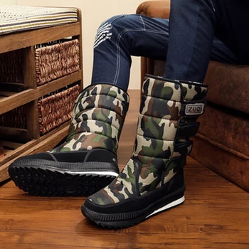 

Men Boots Platform Winter Shoes For Men Thick Plush Waterproof Slip Resistant Bot Military Snow Boots Plus Size 36 - 47