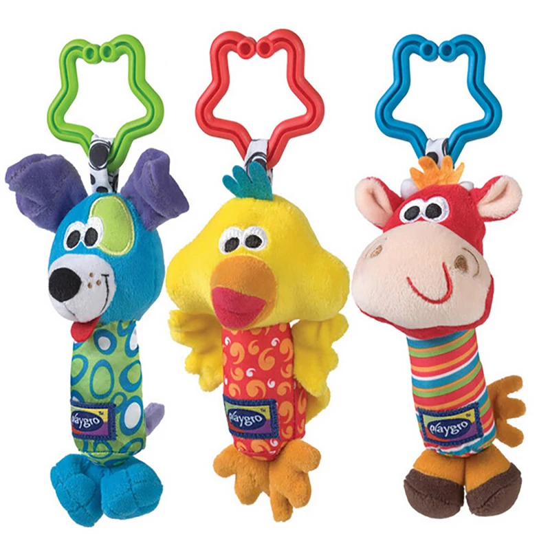 Baby Bed Rattle Toys Stuffed Plush Cute Animal Baby Rattles Appease