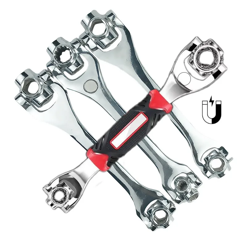 DFUTE Multi-Function Socket Wrench 48-In-1 spanner Square Damaged Bolts Tiger Wrench Works with Spline Bolts Adjustable Ratchet Wrench Torx 