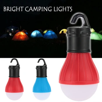 

1pc Portable Lantern Tent Light LED Bulb Emergency Lamp Waterproof Hanging Hook Flashlight For Camping 4 Colors Use 3*AAA