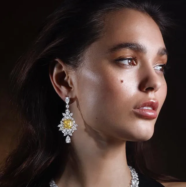 

janeklly trendy Geometric drop dangle Earrings For Women Accessories Full Cubic Zirconia Earrings Jewelry pendientes mujer moda