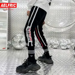 AELFRIC Мода Jogger для мужчин Скейтборд Спортивная 2018 хип хоп Harajuku дамские шаровары повседневное уличная черный тренировочные брюки AK09