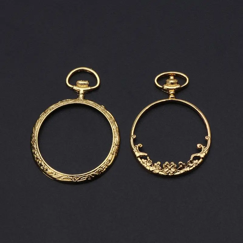 

2Pcs Round Watch Metal Frame Pendant Open Bezel Setting Cabochon Setting UV Resin Drop Ship W2952001