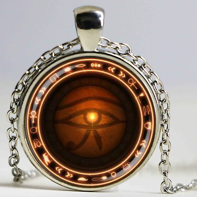 Серебряное ожерелье «глаз Хоруса», волшебное ожерелье с рунами, ювелирные изделия от сглаза HZ1 - Окраска металла: Silver