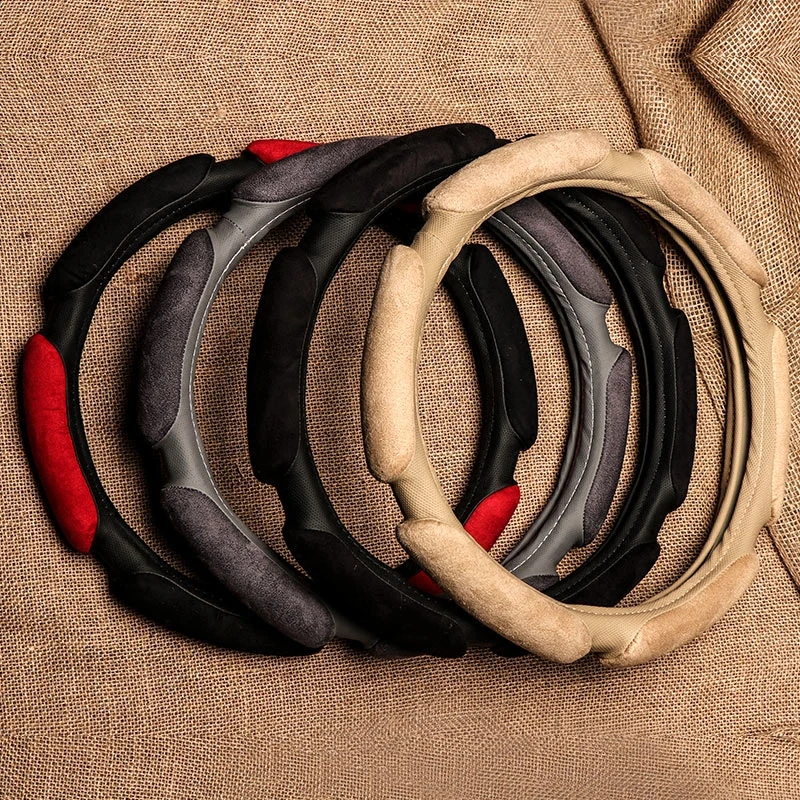 

38cm car winter accessories suede steering wheel Cover 14 .96 inch sport style for volkswagen ford bmw benz audi etc.