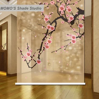 

MOMO Roller Blinds Shades Blackout Floral Window Curtains Roller Shades Blinds Thermal Insulated Fabric Custom Size, Alice 408