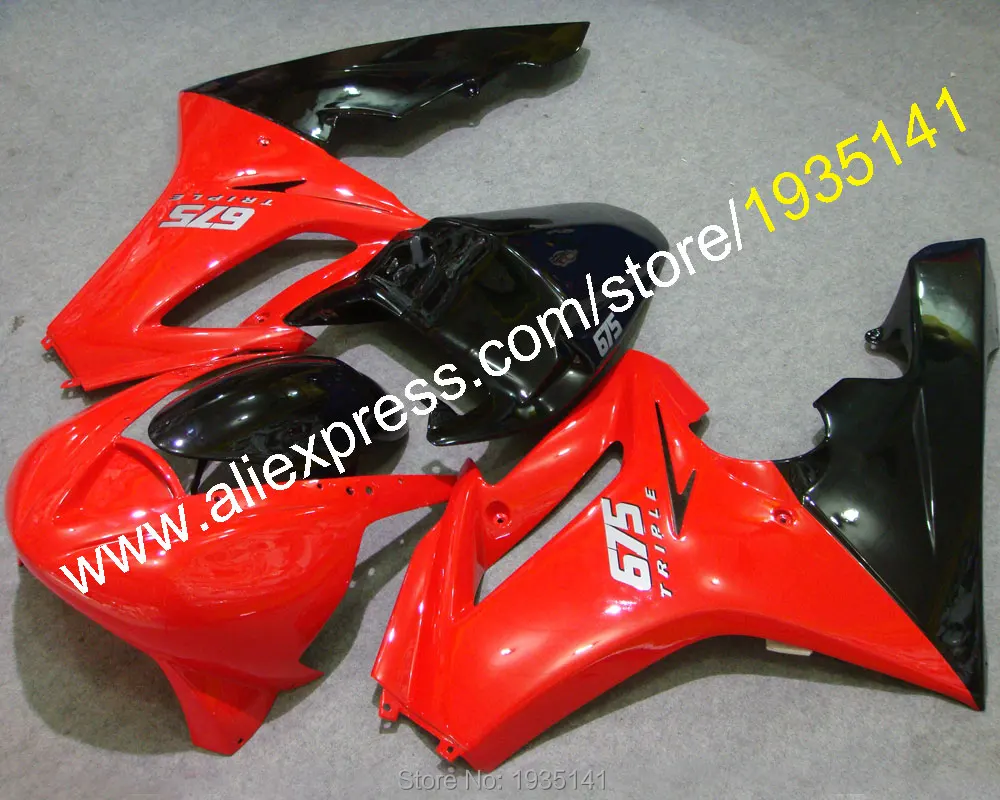 Для Triumph красные черные часть Daytona 675 2006 2007 2008 Daytona675 06 07 08 Пластик гонка обтекатель