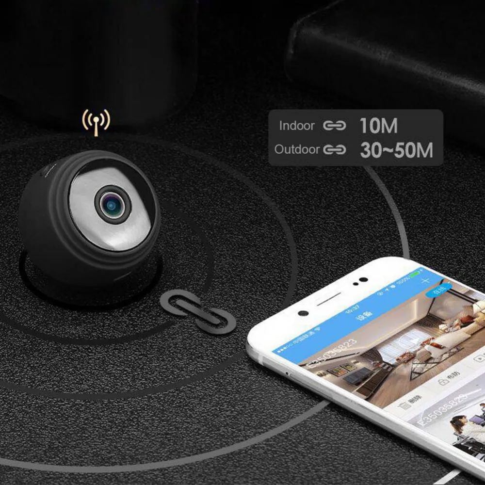 Мини-Беспроводная камера WiFi высокой четкости ночного видения Портативный видео Фотография мобильный монитор IP видеокамера безопасности